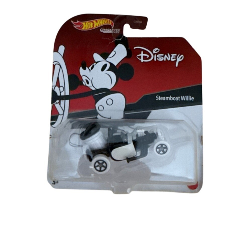 Hot Wheels Disney Character Car Steamboat Willie Mickey Mouse Black‎ White GXR38